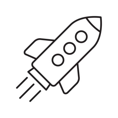 Roket hattı ikonu. Uçan roket simgesi.