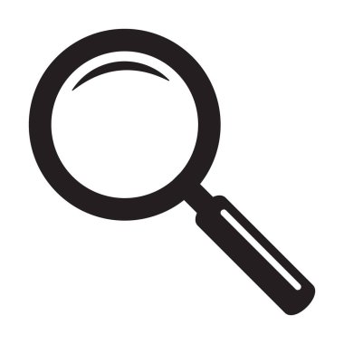 Büyüteç simgesi, büyüteç ya da silindir simgesi. Arama simgesi.