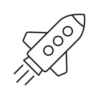 Roket ikonu. Uçan roket simgesi.