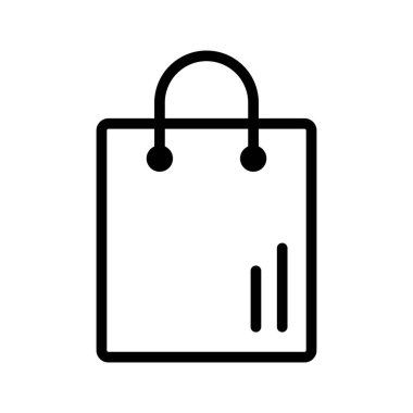 Alışveriş poşeti ikonu. Kağıt torba simgesi.