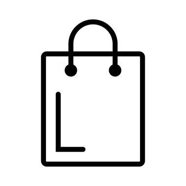 Alışveriş poşeti ikonu. Kağıt torba simgesi.