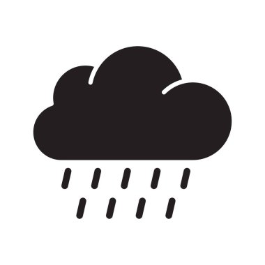 Yağmur ikonu. Bulut yağmur sembolü.