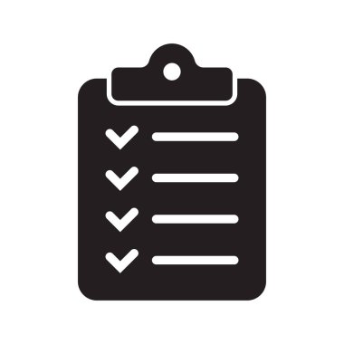 Arkaplanda pano simgesi izole edildi. Web sitesi ve uygulama tasarımı için işaretleme listesi işareti.