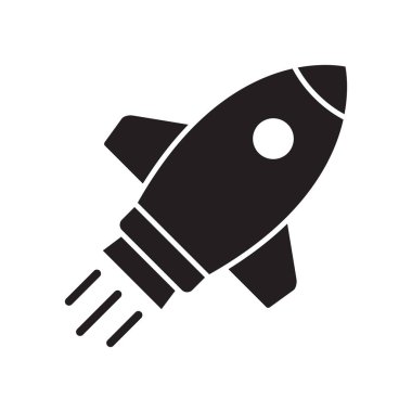 Roket ikonu. Uçan roket simgesi.