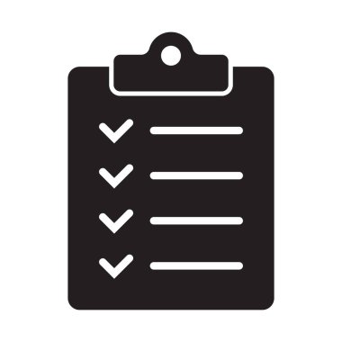 Arkaplanda pano simgesi izole edildi. Web sitesi ve uygulama tasarımı için işaretleme listesi işareti.