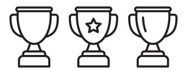 Kupa ikonu. Kupa, galibiyet kupası, zafer kupası ikonu. Web ve mobil için ödül sembolü işareti.