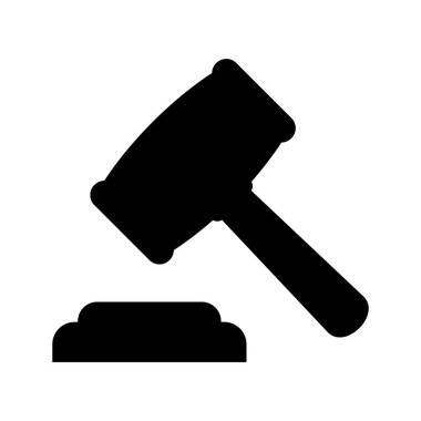 Gavel simgesi hazır. Yargıç Tokmak ikonu. Kanun simgesi. Açık arttırma çekiç işareti.