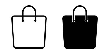 Alışveriş poşeti ikonu. Kağıt torba simgesi.