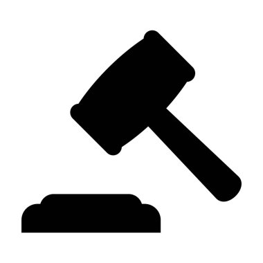 Gavel simgesi hazır. Yargıç Tokmak ikonu. Kanun simgesi. Açık arttırma çekiç işareti.