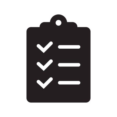 Arkaplanda pano simgesi izole edildi. Web sitesi ve uygulama tasarımı için işaretleme listesi işareti.