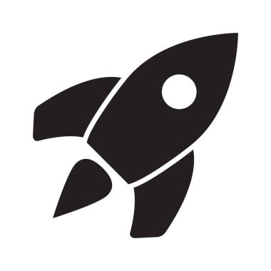 Roket ikonu. Uçan roket simgesi.