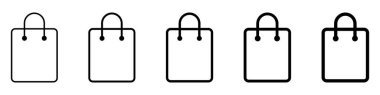 Alışveriş poşeti ikonu. Kağıt torba simgesi.