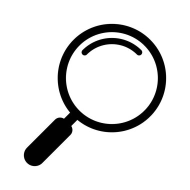 Büyüteç simgesi, büyüteç ya da silindir simgesi. Arama simgesi.