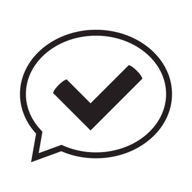 İşaretli simgeli sohbet balonu. İşaretli konuşma balonu.