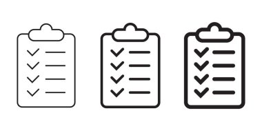 Pano simgesi. Web sitesi ve uygulama tasarımı için onay listesi simgesi.