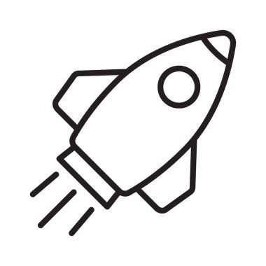 Roket simgesi... Uçan roket hattı simgesi.