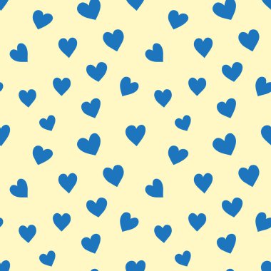 Donanma mavisi el krem arkaplanına karalama kalpler çizerek kusursuz bir tekrarlama şekli. Basit sevgililer günü geçmişi..