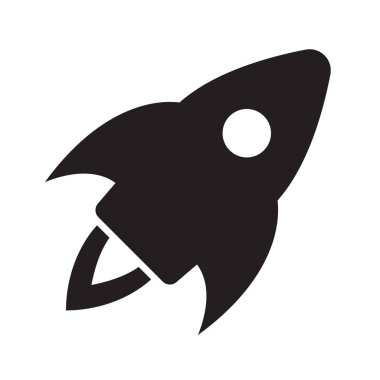 Roket ikonu. Uçan roket simgesi.