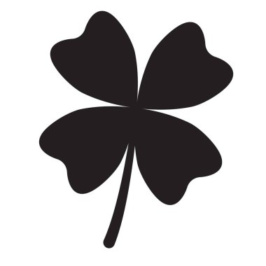 Dört yapraklı yonca simgesi. Aziz Patrik Günü siyah simgesi.