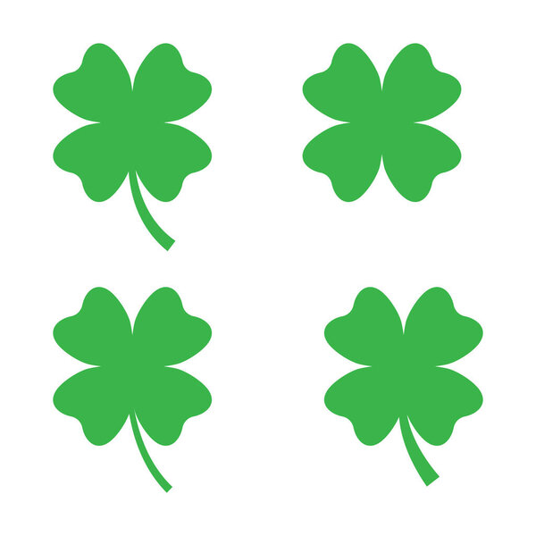 Четырехлистный клевер зеленый значок. Ref. Patricks Day.