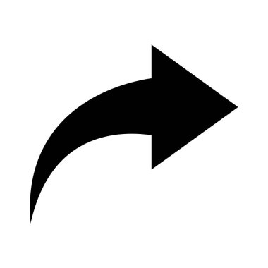 Eğri ok simgesi, siyah işaretçi