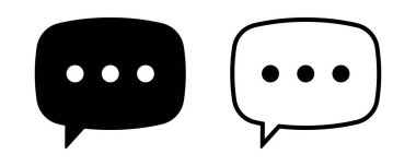 Yorum simgesi, konuşma balonu simgesi. Sohbet simgesi.