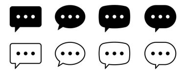 Yorum simgesi, konuşma balonu simgesi. Sohbet simgesi.