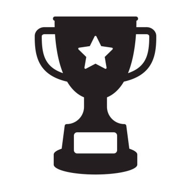 Kupa ikonu, kupa birincisi, zafer kupası ikonu. Web ve mobil için ödül sembolü işareti.