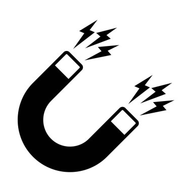 Beyaz arkaplanda mıknatıs simgesi izole edildi.