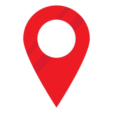 Harita iğnesi. Kırmızı konum haritası simgesi.