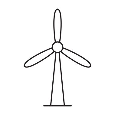 Eyolik enerji hattı ikonu, rüzgar enerji hattı ikonu. Yenilenebilir enerji hattı simgesi.