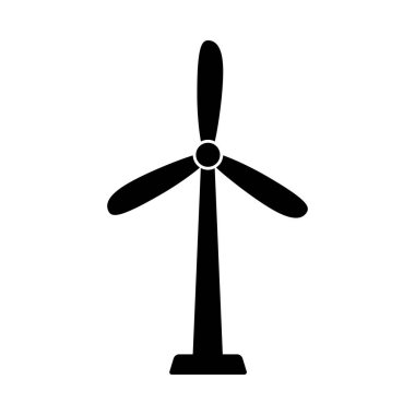 Eyolik enerji ikonu, rüzgar enerjisi ikonu. Yenilenebilir enerji simgesi.