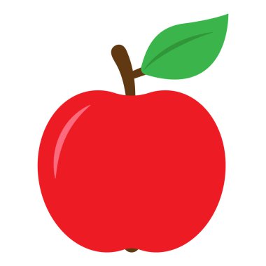 Düz stil Kırmızı elma simgesi.
