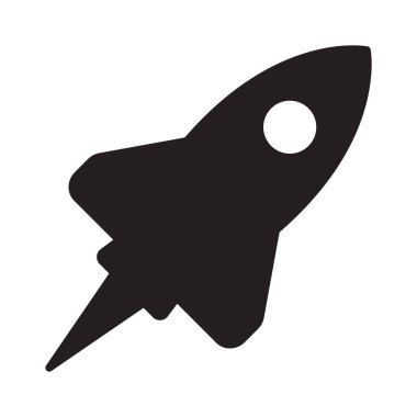 Roket ikonu. Uçan roket simgesi.