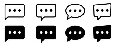 Sohbet ikonu. Konuşma balonu konuşma ikonları. İleti simgesi.