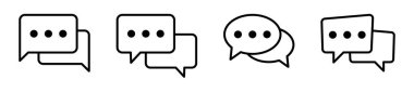 Sohbet ikonu. Konuşma balonu konuşma ikonları. İleti simgesi.
