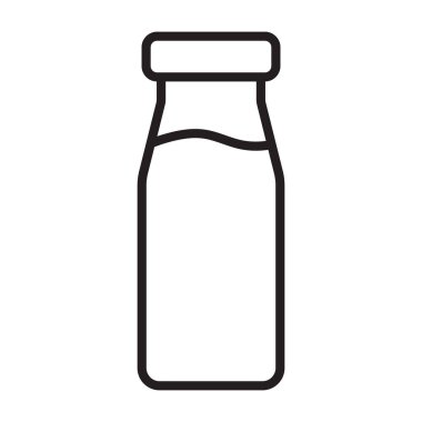 Süt şişesi simgesi. Süt kavanozu ikonu. Şişe satırı simgesi.
