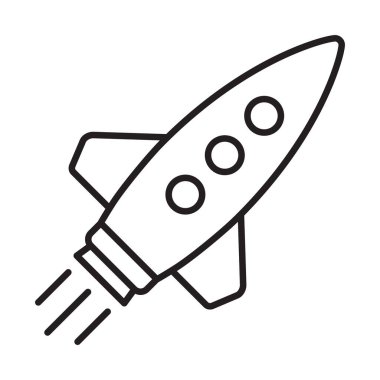 Roket hattı ikonu. Uçan roket hattı simgesi.