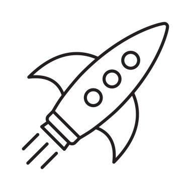 Roket hattı ikonu. Uçan roket hattı simgesi.