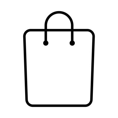 Kese kağıdı ikonu. Alışveriş poşeti çizgisi simgesi.