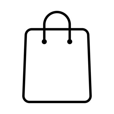 Kese kağıdı ikonu. Alışveriş poşeti çizgisi simgesi.