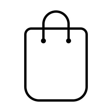 Kese kağıdı ikonu. Alışveriş poşeti çizgisi simgesi.