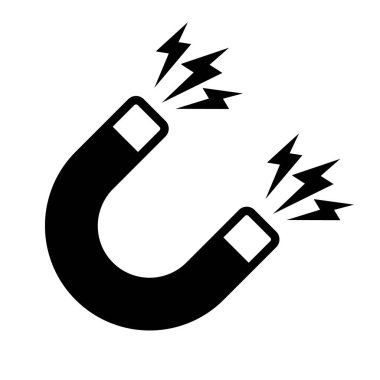 Beyaz arkaplanda mıknatıs simgesi izole edildi.