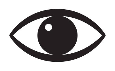 Göz simgesi, vektör sembolü izole edildi.