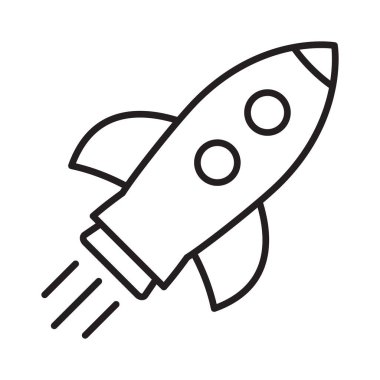 Roket hattı ikonu. Uçan roket hattı simgesi.