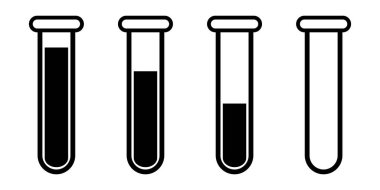 Test tüpü simgesi. Test tüpü sembolü. Test tüpü simgeleri ayarlandı.