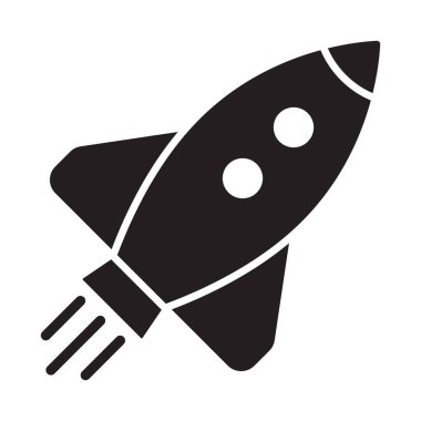 Roket ikonu. Uçan roket ikonu. Başlangıç simgesi.