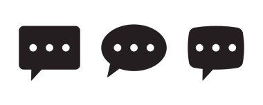 Konuşma balonu ikonu. Sohbet ikonu. Diyalog simgeleri ayarlandı.