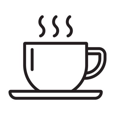 Kupa sırası ikonu. Sıcak içecek ikonu. Kahve fincanı çizgisi simgesi.