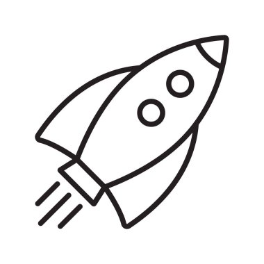 Roket hattı ikonu. Uçan roket hattı simgesi.